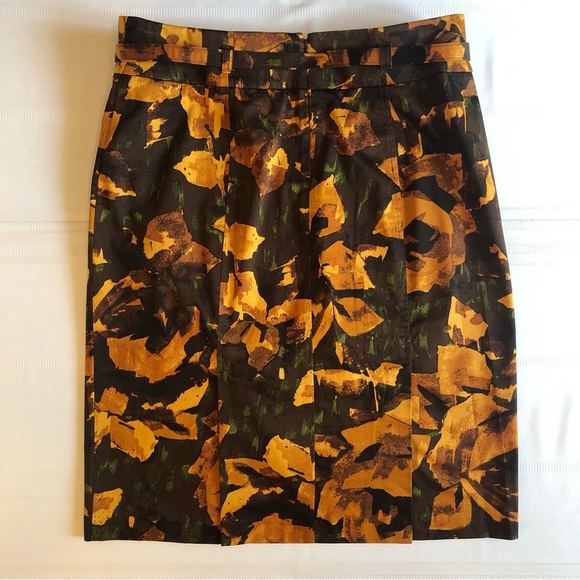 NWT New York & Company Brown & Gold Pencil Skirt Knee-Length Size 14 - Picture 3 of 9